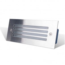 Φωτιστικό Χωνευτό Ορθογώνιο LED 3W 230V 3000K Θερμό Φως Αλουμινίου Inox IP65